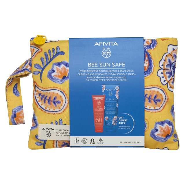 Apivita Bee Sun Safe Hydra Sensitive Soothing Face Cream SPF50 +Δώρο After Sun