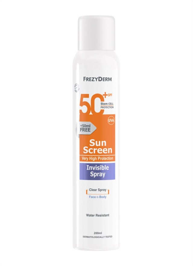Frezyderm Sun Screen Invisible Spray SPF50 150ml +Δώρο 50ml