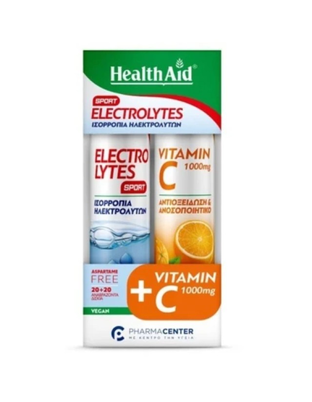 Health Aid Electrolytes Sports 20 Αναβράζουσες Ταμπλέτες +Δώρο Vitamin C 1000mg
