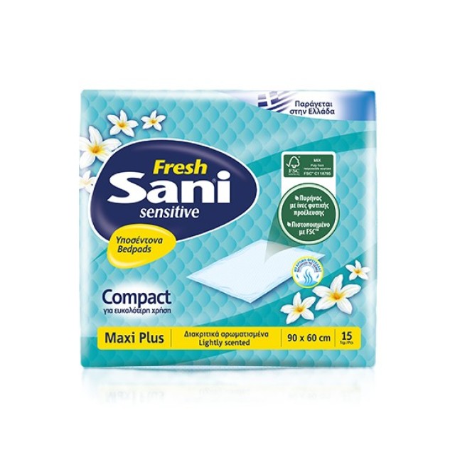 Sani Fresh Sensitive Υποσέντονα Maxi Plus 90x60cm 15τμχ