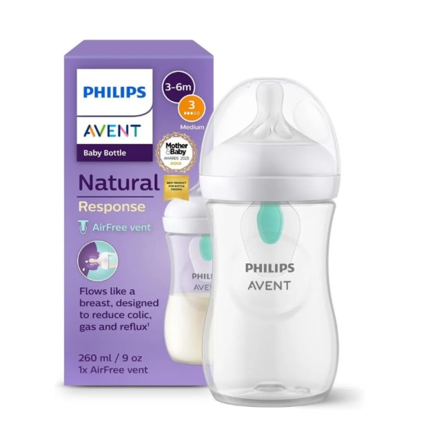 Philips Avent Natural Response AirFree Vent Μπιμπερό Πλαστικό 3-6m 260ml