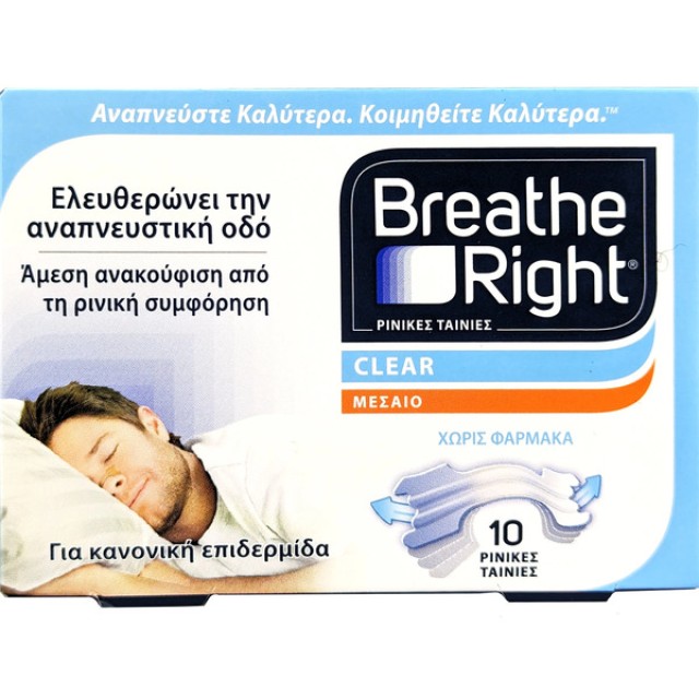 Breath Right Clear Ρινικές Ταινίες Μεσαίο Μέγεθος