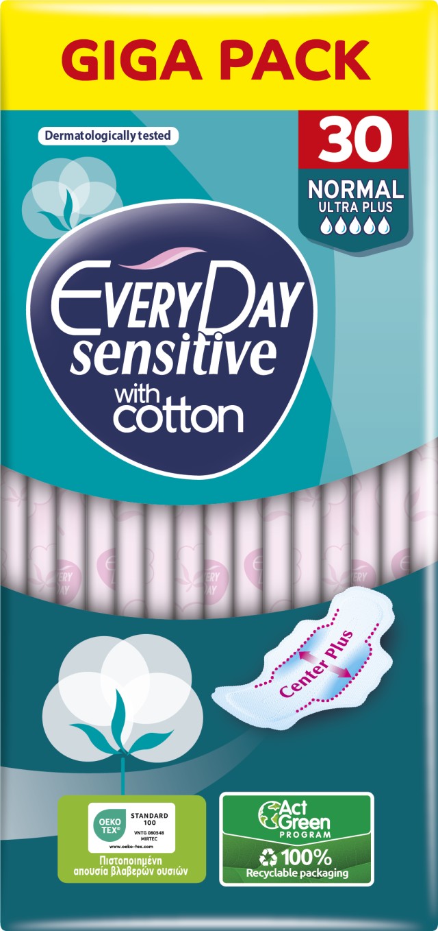Every Day Σερβιέτες Sensitive Normal Ultra Plus 30τμχ Giga Pack
