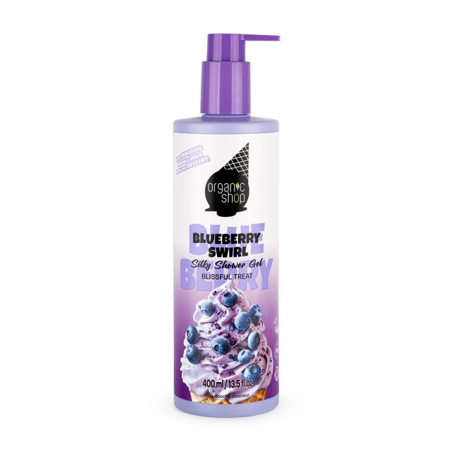 Natura Siberica Organic Shop Ice Cream Silky Shower Gel Blueberry Swirl 400ml