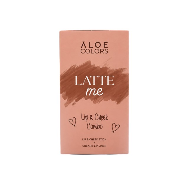 Aloe+ Colors Lip&Cheek Combo Latte Me Lip & Cheek Stick Rosy Crush & Creamy Lip Liner Latte Nude