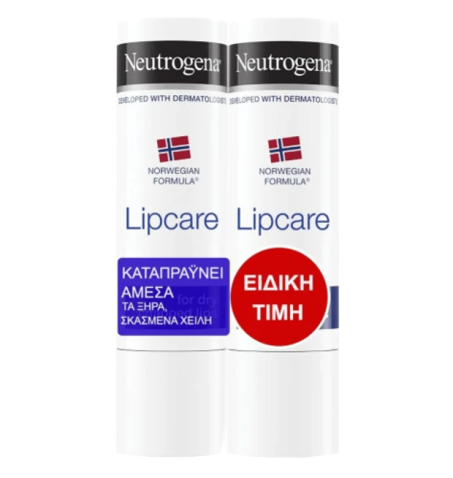 Neutrogena Lipcare Ενυδατικό Στικ Χειλιών 2x4,8g Ειδική Τιμή