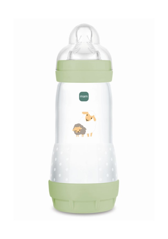MAM Μπιμπερό Πλαστικό Easy Start Anti-Colic Θηλή Σιλικόνης 4+ 320ml Πράσινο