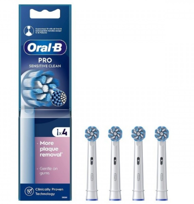 Oral-B Ανταλλακτικές Κεφαλές Sensitive Clean Value Pack 4τμχ