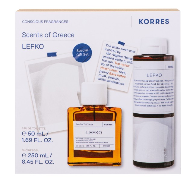 Korres Lefko Eau De Toilette 50ml +Shower Gel 250ml Promo Pack