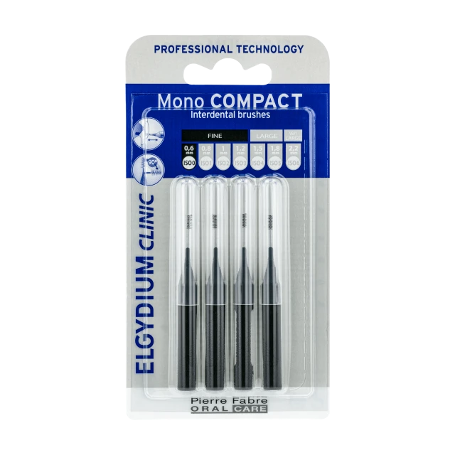 Elgydium Μεσοδόντια Βουρτσάκια Mono Compact Black 0.35 4τμχ