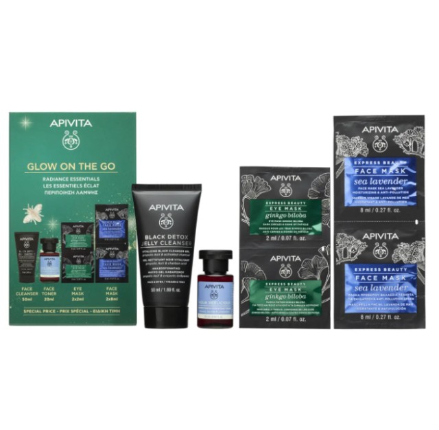 Apivita Glow On The Go Σετ Περιποίησης για Λάμψη, Ενυδάτωση και Αναζωογόνηση Promo Pack