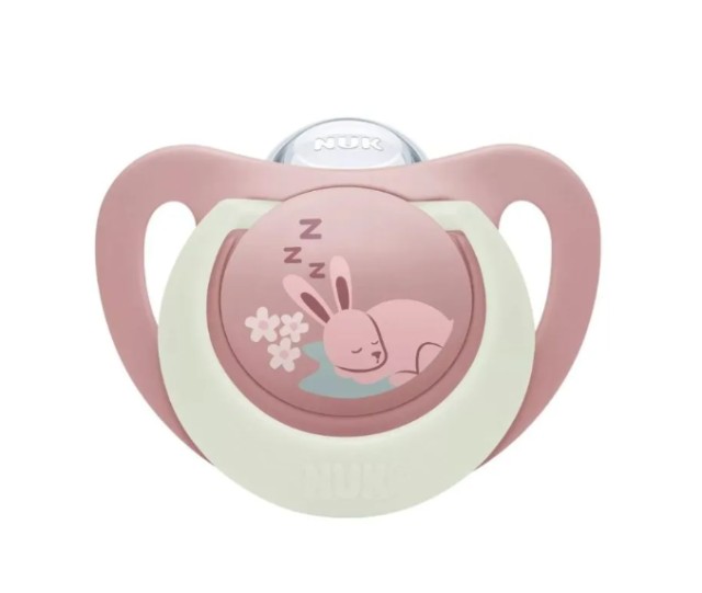 NUK First Choice Night Πιπίλα Σιλικόνης 6-18m Ροζ