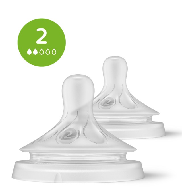 Philips Avent Natural Response Θηλή Σιλικόνης 0m+ Ροή 2 2τμχ