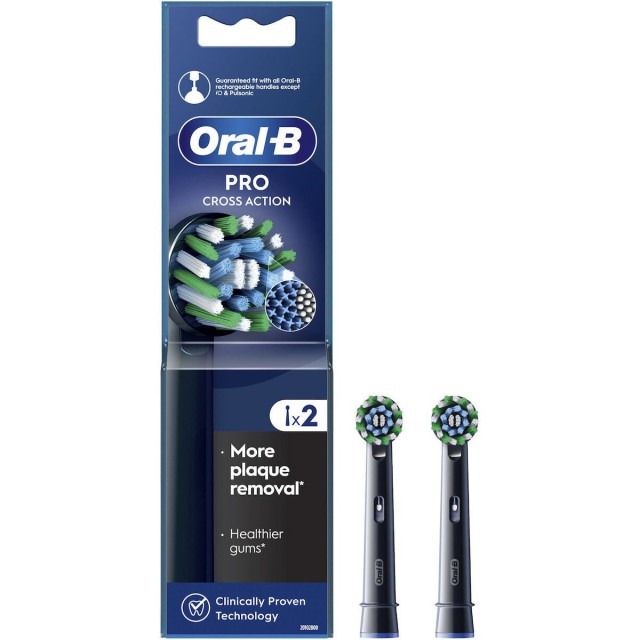 Oral-B Ανταλλακτικές Κεφαλές Pro Cross Action Black 2τμχ