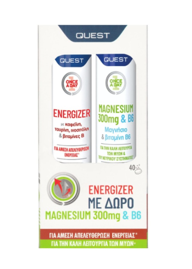 Quest Energizer 20 Αναβράζουσες Ταμπλέτες & Δώρο Magnesium