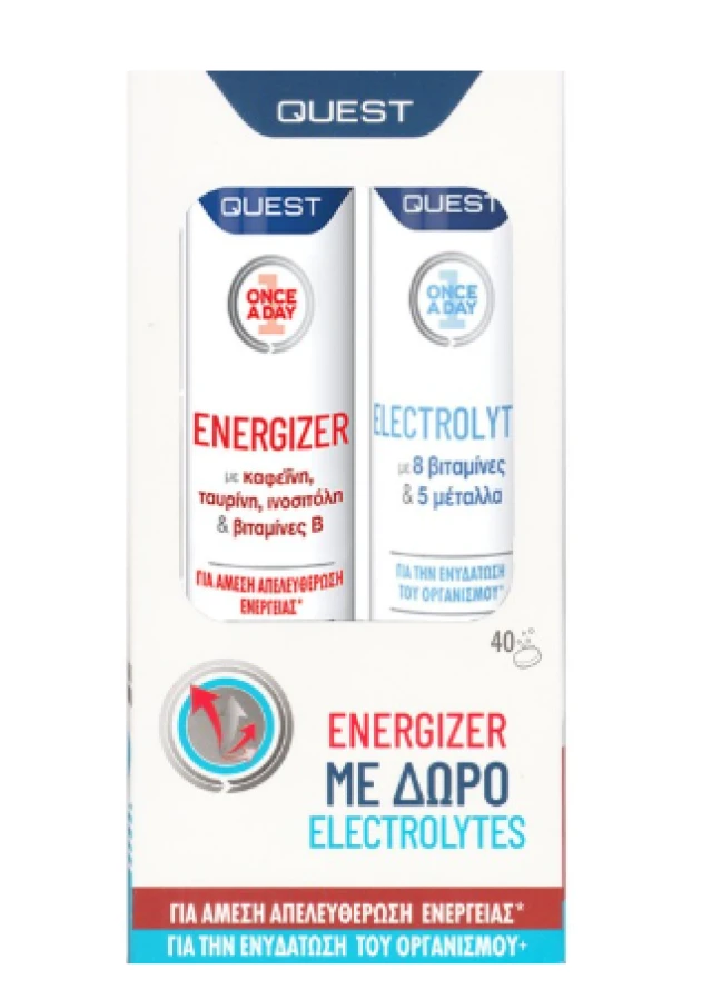 Quest Energizer 20 Αναβράζουσες Ταμπλέτες & Δώρο Electrolytes