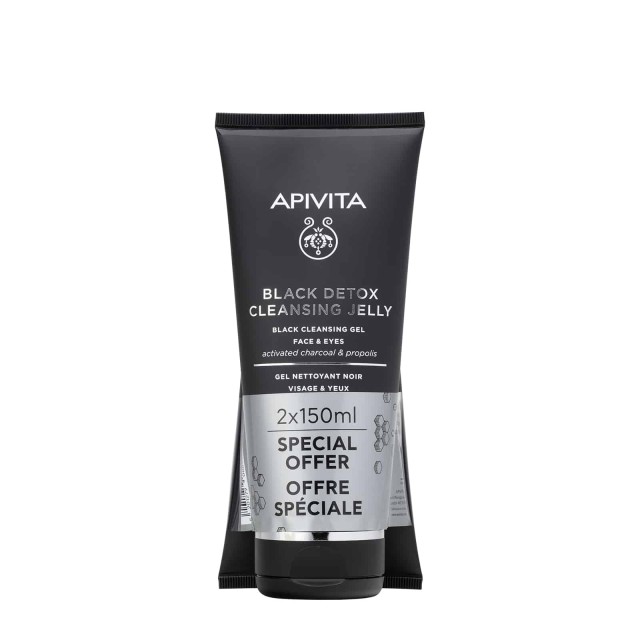 Apivita Black Detox Cleansing Gel 2x150ml Promo Pack