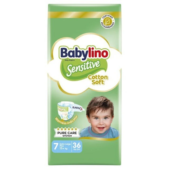 Babylino Sensitive Cotton Soft Πάνες No7 15+kg Extra Large Plus 36τμχ