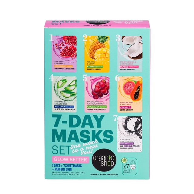 Natura Siberica Organic Shop Sheet 7 Day Masks Set Promo Pack