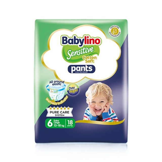 Babylino Sensitive Cotton Soft Πάνα Βρακάκι No6 13-18kg 31τμχ