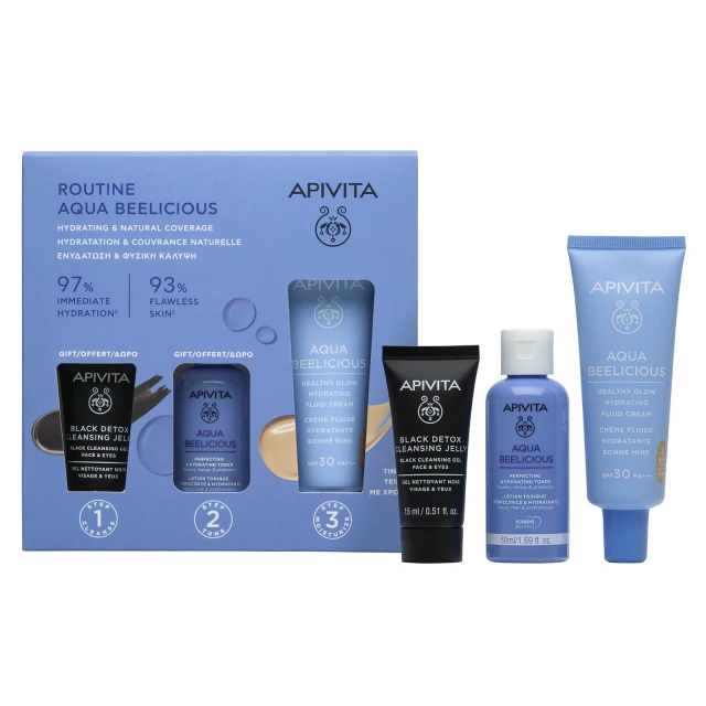 Apivita Aqua Beelicious Hydrating Fluid Tinted Cream SPF30 40ml Promo Pack