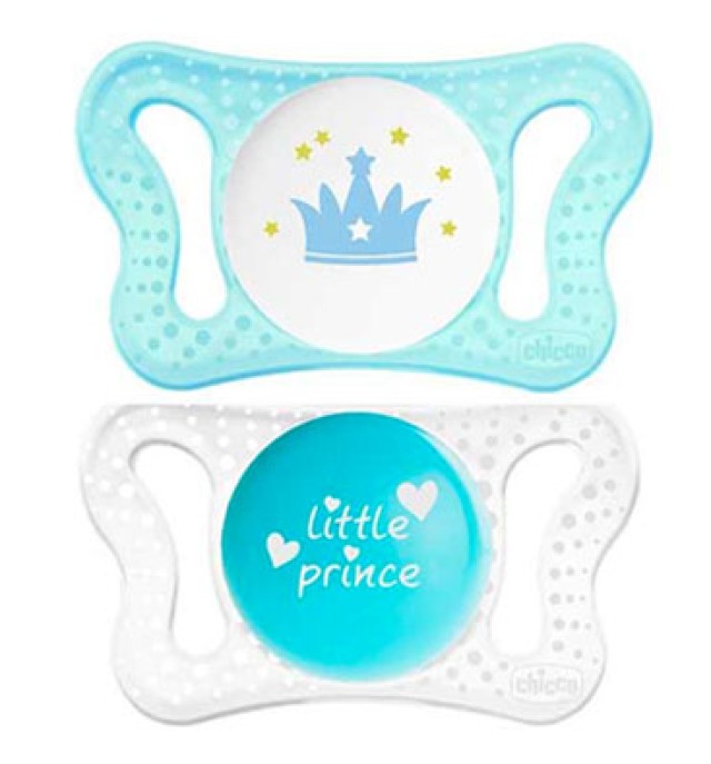 Chicco Physio Forma Micro Πιπίλα Σιλικόνης 0-2m Γαλάζιο-Λευκό
