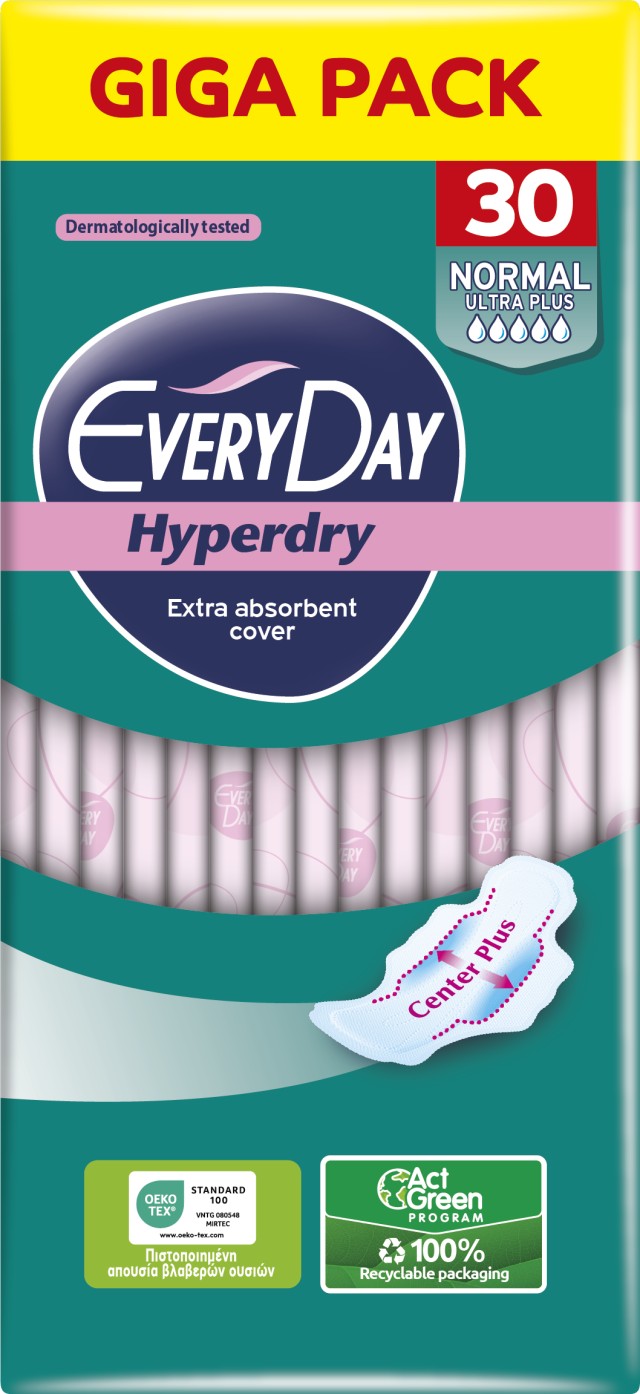 Every Day Σερβιέτες Hyperdry Normal Ultra Plus 30τμχ Giga Pack