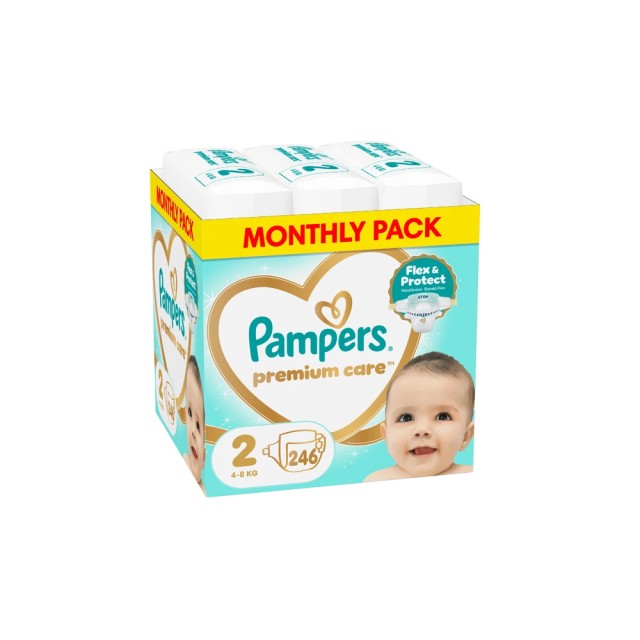 Pampers Premium Care No2 4-8kg Monthly Pack 246τμχ