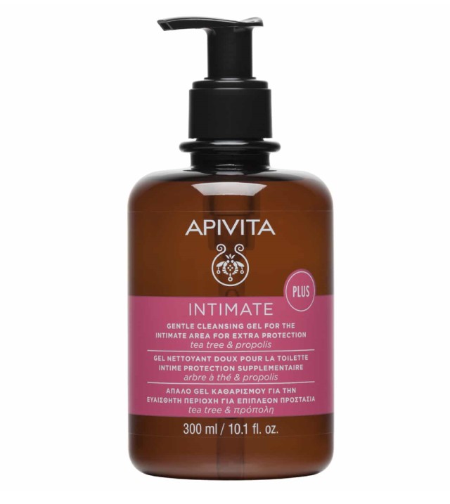 Apivita Intimate Plus Gel Καθαρισμού για την Ευαίσθητη Περιοχή με Tea Tree & Πρόπολη 300ml