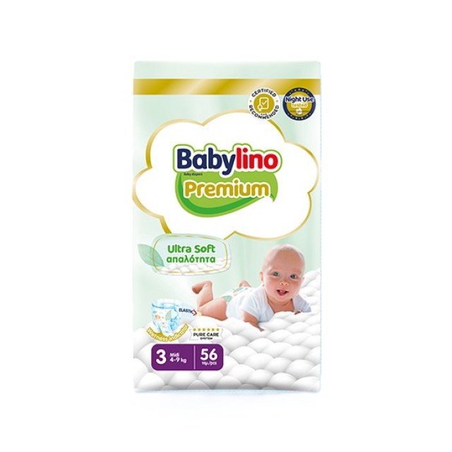 Babylino Premium Πάνες Midi No3 4-9kg 56τμχ