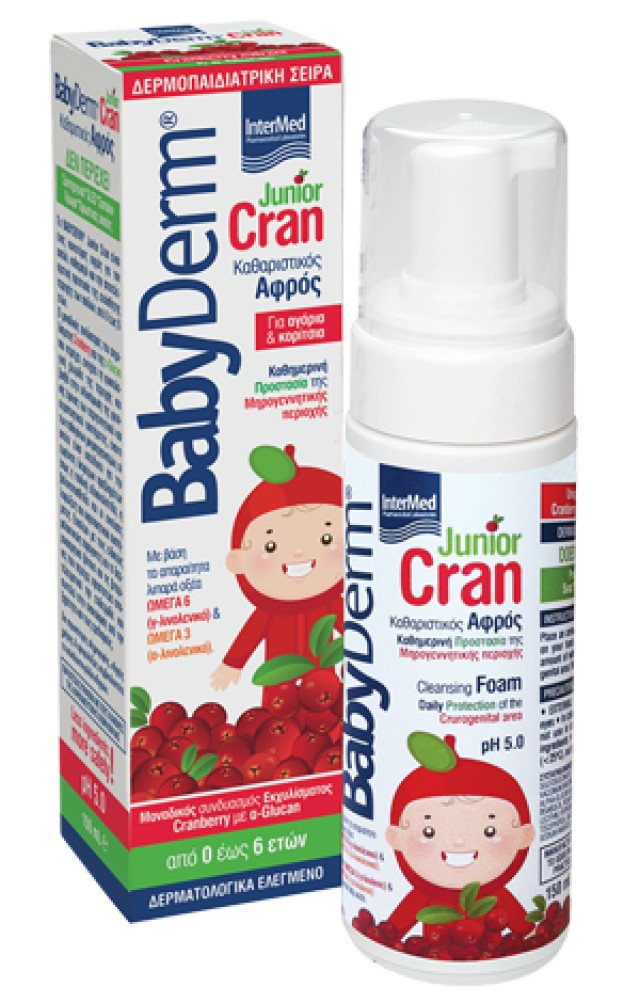 Intermed Babyderm Junior Cran Αφρός Καθαρισμού της Μηρογεννητικής Περιοχής 150ml