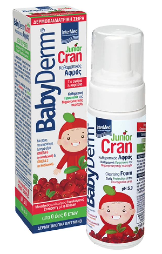 Intermed Babyderm Junior Cran Αφρός Καθαρισμού της Μηρογεννητικής Περιοχής 150ml