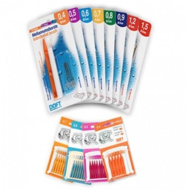 Doft Interdental Brush Μεσοδόντια Βουρτσάκια 0,8mm 12τμχ