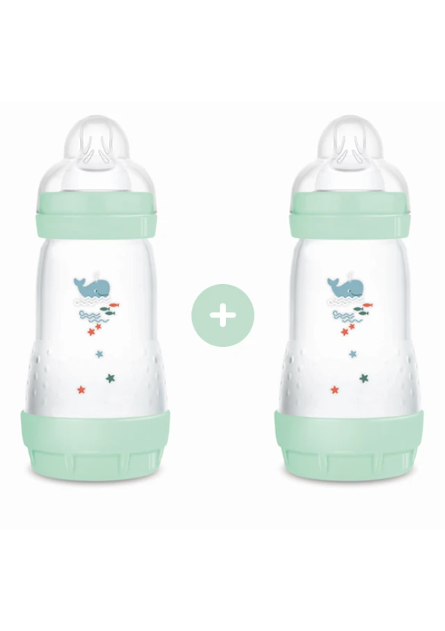 MAM Μπιμπερό Easy Start Θηλή Σιλικόνης 2+ 2x260ml Μέντα
