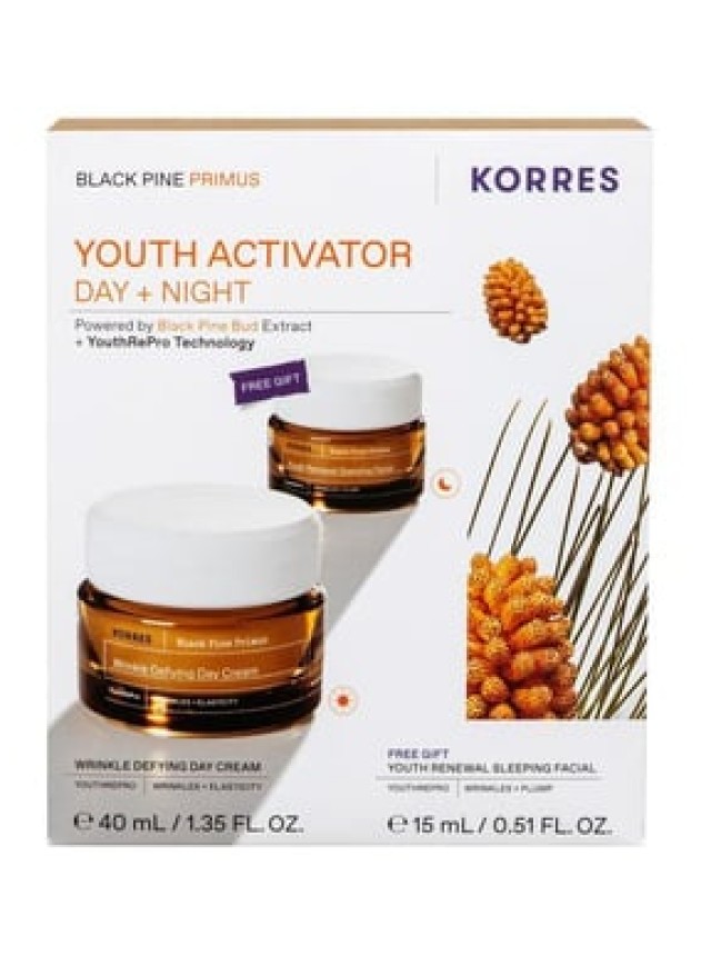 Korres Black Pine Primus Day Cream 40ml + Night Cream 15ml Promo Pack