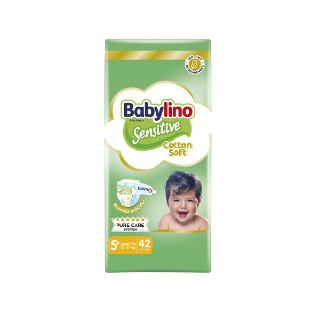 Babylino Sensitive Cotton Soft Πάνες No5+ 12-17Kg 42τμχ