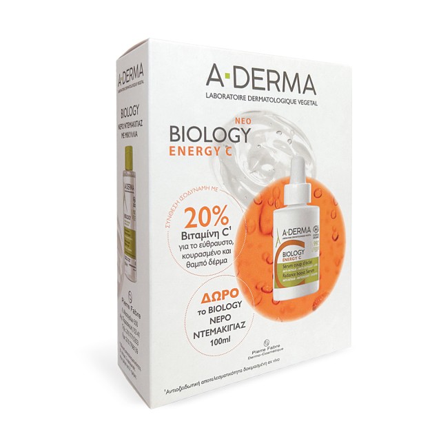 A-Derma Biology Energy C Serum 30ml +Δώρο Νερό Ντεμακιγιάζ