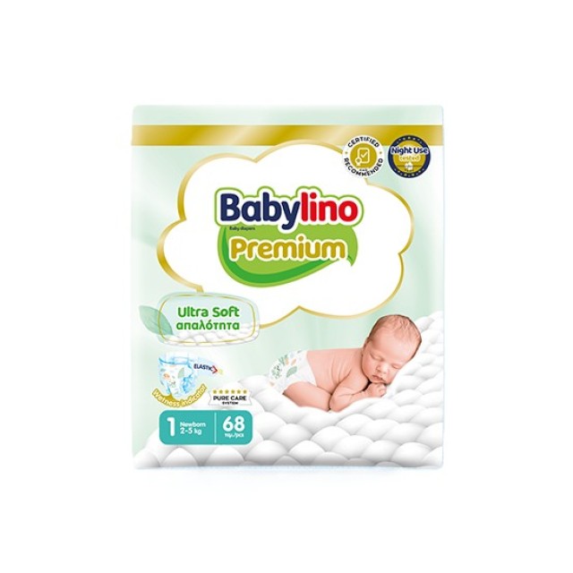 Babylino Premium Πάνες Newborn No1 2-5kg 68τμχ