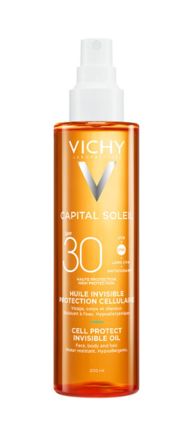 Vichy Capital Soleil Cell Protect Αόρατο Λάδι SPF30 200ml