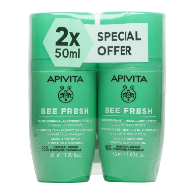 Apivita Bee Fresh 24ωρο Αποσμητικό 2x50ml Special Offer