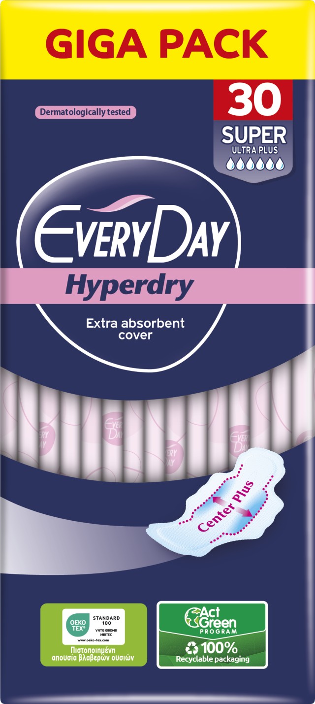 Every Day Σερβιέτες Hyperdry Super Ultra Plus 30τμχ Giga Pack