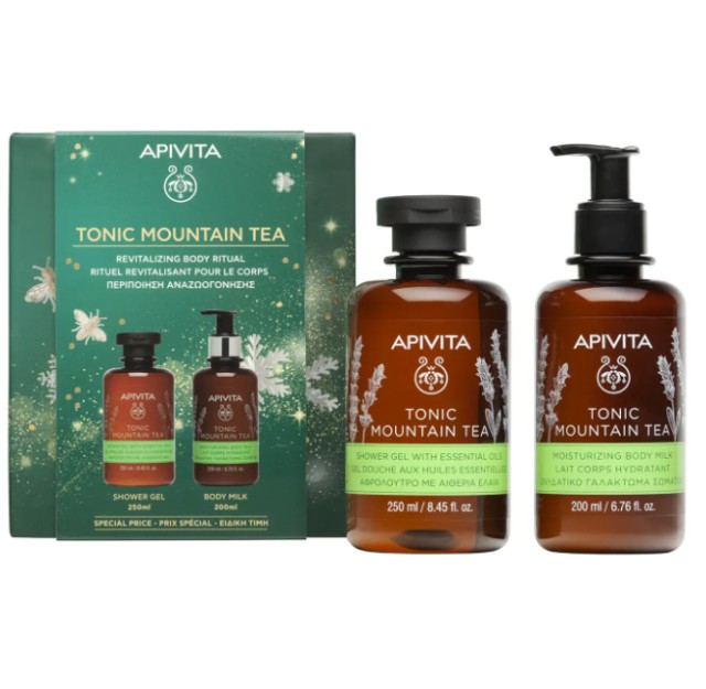 Apivita Tonic Mountain Tea Αφρόλουτρο 250ml & Γαλάκτωμα Σώματος 200ml Promo Pack