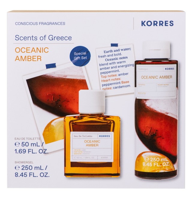 Korres Oceanic Amber Eau De Toilette 50ml +Shower Gel 250ml Promo Pack