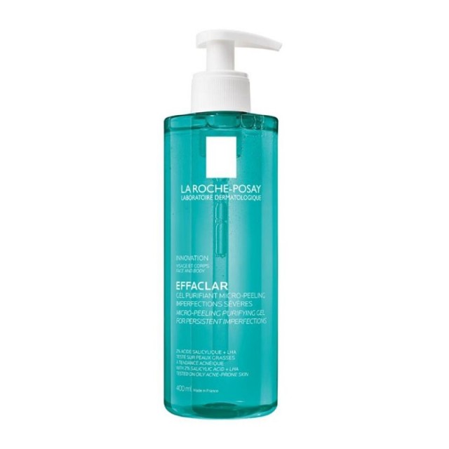 La Roche Posay Effaclar Μicro-Peeling Purifying Gel Καθαρισμός ενάντια σε Σοβαρές Ατέλειες 400ml