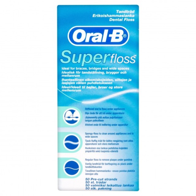 ORAL-B ΟΔΟΝΤΙΚΟ ΝΗΜΑ SUPERFLOSS 50FILI