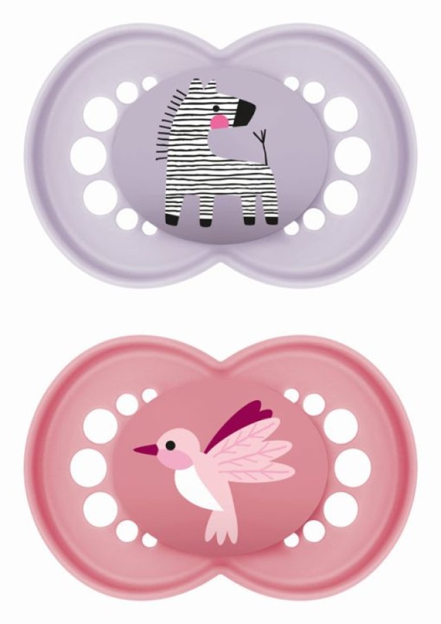 MAM Πιπίλα Original Σιλικόνης 16+ Μηνών Ροζ-Μωβ