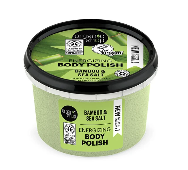 Organic Shop Energizing Body Polish Bamboo&Sea Salt Απολεπιστικό Σώματος 250ml