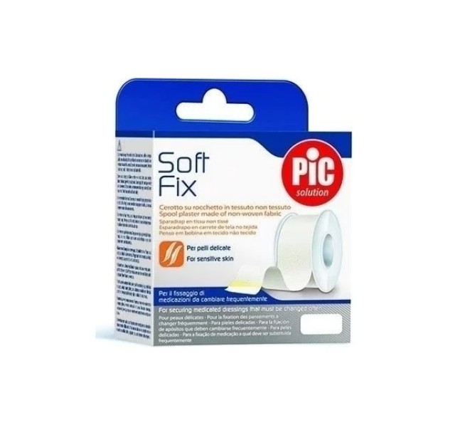 Pic Solution Soft Fix Ρολό Λευκοπλάστη από μη Υφασμένο Ύφασμα 1,25cm x 5m 1τμχ