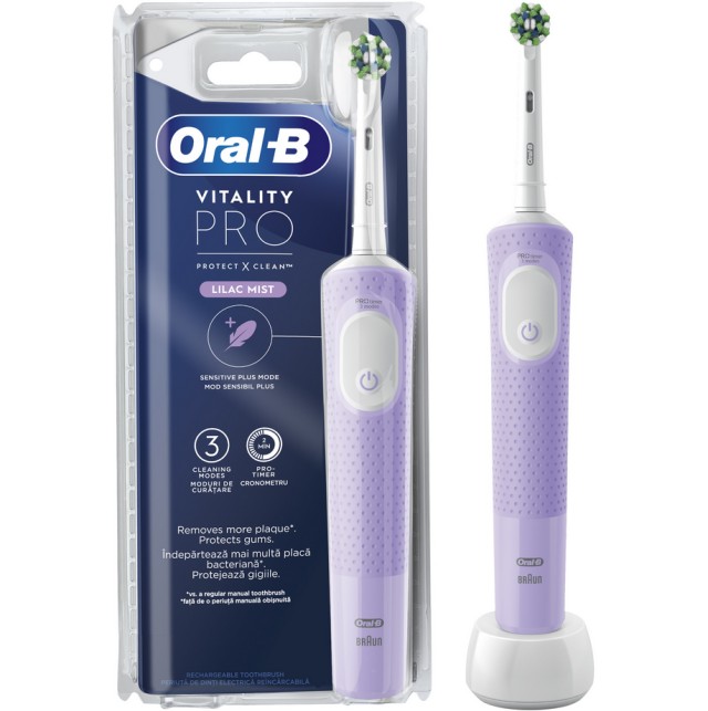 Oral-B Vitality Pro Lilac Mist Ηλεκτρική Οδοντόβουρτσα Μωβ Χρώμα 1τμχ