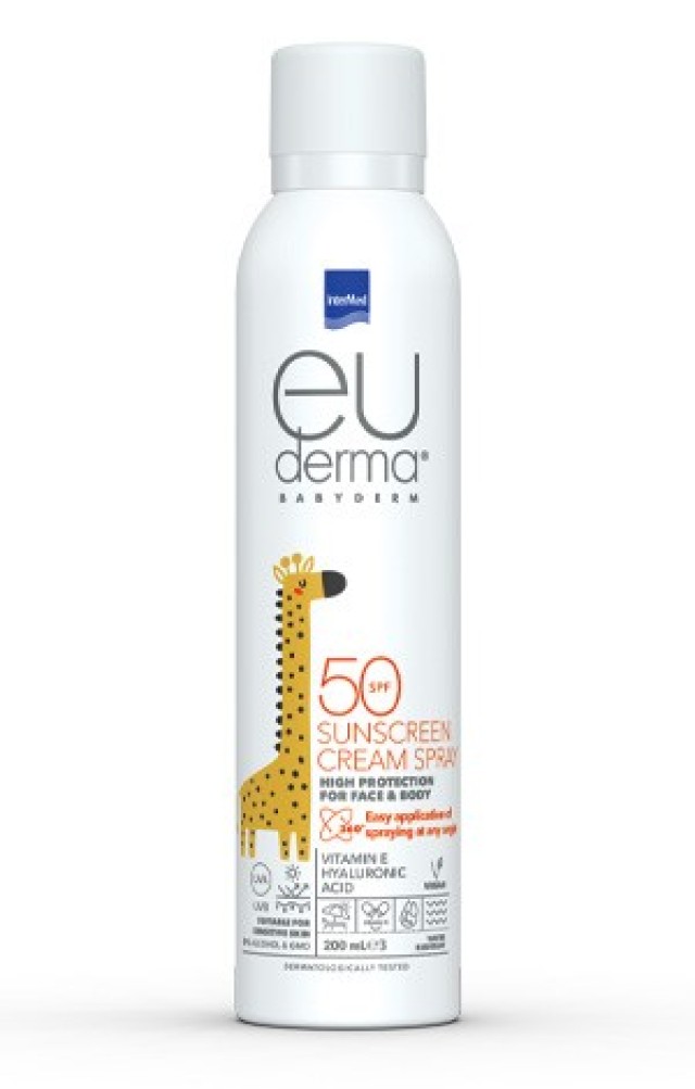 Intermed Euderma Babyderm Sunscreen Cream Spray SPF50 200ml